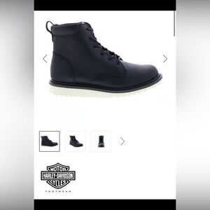 Harley-Davidson Hickman Lace D93774 Mens Black Leather Motorcycle Boots Size 7